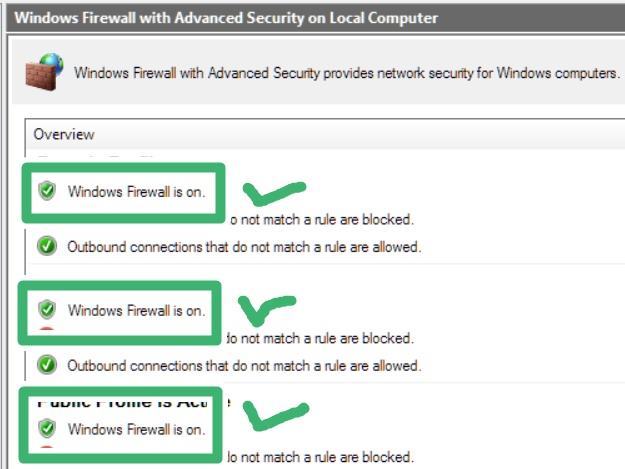 turn windows firewall on to protect from virus attack