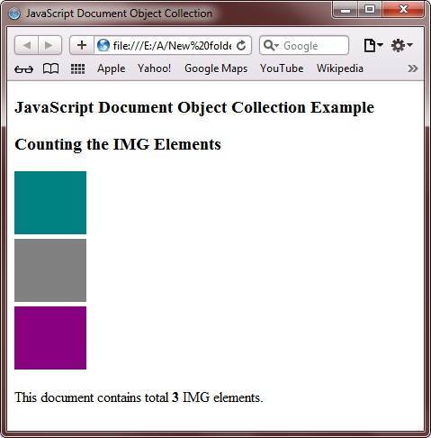 javascript document object collection