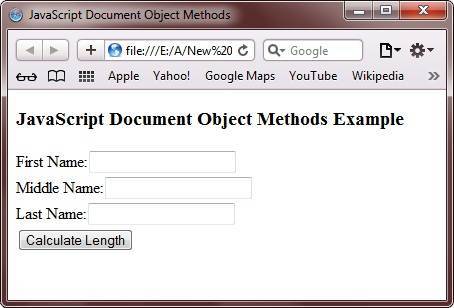 javascript document object methods
