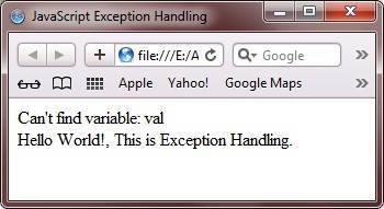 javascript exception handling example