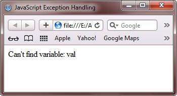 javascript exception handling