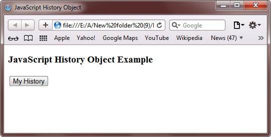 javascript history object