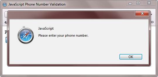 javascript phone number validating program