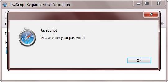 javascript required field validatation