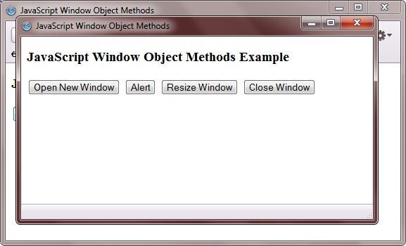 javascript window object methods