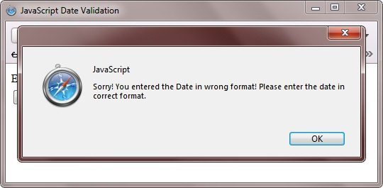 validate date using javascript