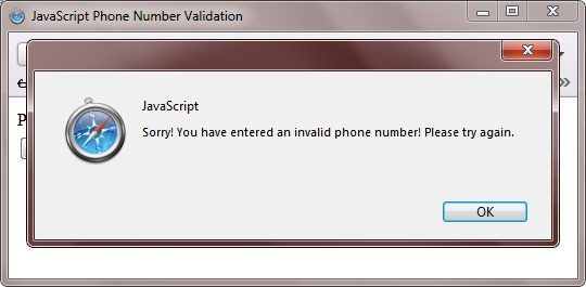 validate phone number using javascript