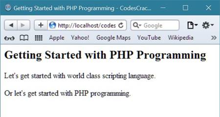 getting started with php programming
