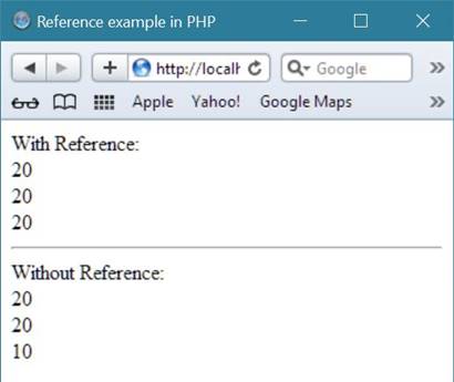 reference in php