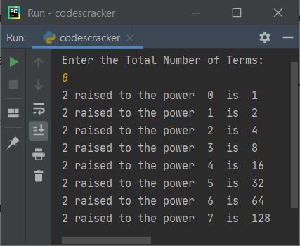 powers of 2 python